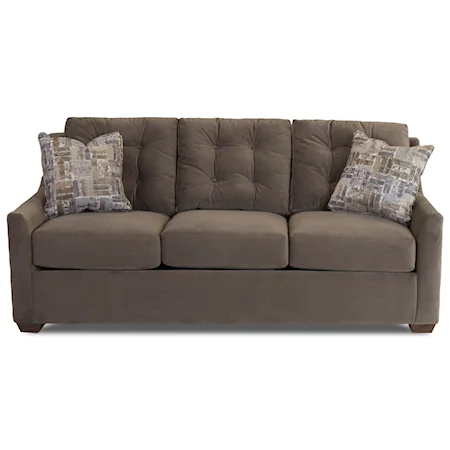 Queen Enso Memory Foam Sleeper Sofa with Button Tufting and Innerspring Support